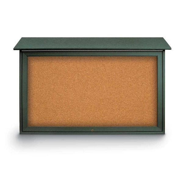 Indoor Enclosed Combo Board, 42"x32", Satin Frame/Burgundy & Cloud